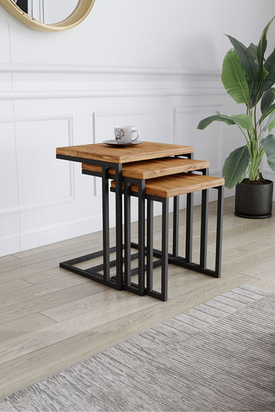 KIYMIK HOME 4003 Zigon Sehpa Size Özel Üretim Gerçek Ağaç - Köknar