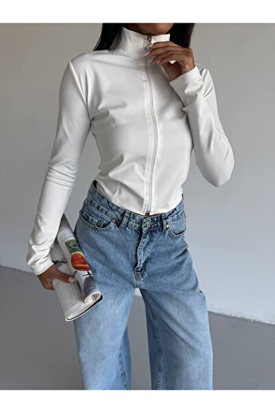 FOORS Zippered Mock Neck , Finger-Looped Diving Fabric Upper