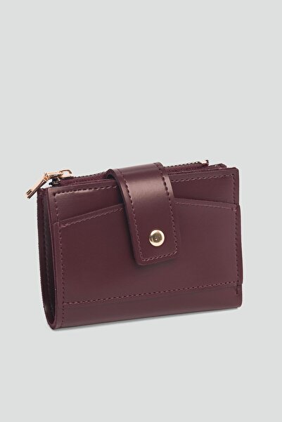 Shule Bags Payer Snap Fastener Women's Wallet Claret Red