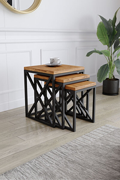 KIYMIK HOME 4002 Zigon Sehpa Size Özel Üretim Gerçek Ağaç - Köknar