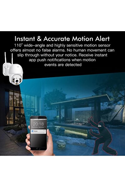 OEM WIFI PTZ Surveillance Camera, TSS-IR2W, 3MP Full HD, Audio-Video, Night Vision, IR 30m