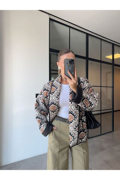 BB Bensu Buyruk DESENLİ KAPİTONE CEKET