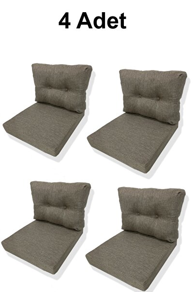 adımshops 4 Adet Bahçe Balkon Mobilyası Minderi cappuccino(4 ADET MİNDER, 4 A...