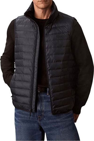 Calvin Klein Erkek Regular Fit Kapitone Şişme Yelek - Lacivert