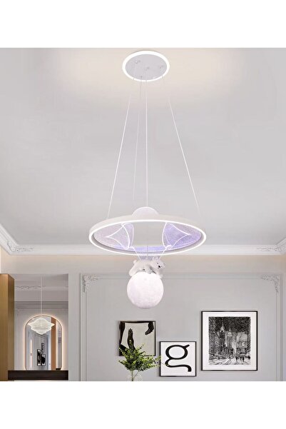 RFAN Pendant, Model 5152, With Remote Control, 3 Types of Light, Adjustable Height, 164W, Gray