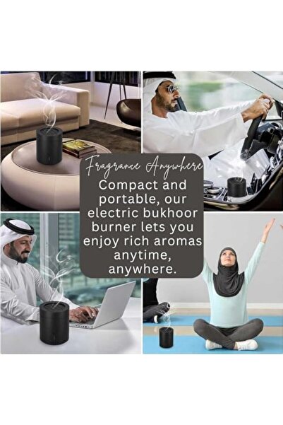 Bakhoor BoSidin Stylish Electronic Burner – Portable Rechargeable USB Medkhan – Arabic Oud Incen