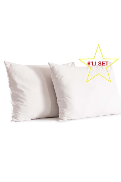 Mandaş 6 Pieces Ecru Color Cotton Pillowcases with Covers (50X70)