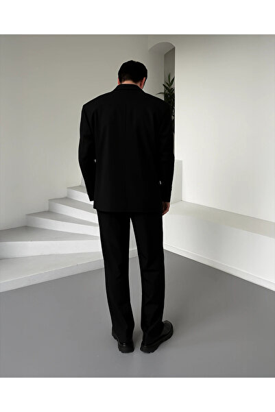 NO1 KONSEPT Comfortable Fit Oversize Black Double Breasted Suit