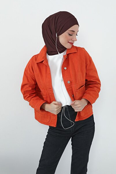 Aisha's Design Χτενισμένο βαμβακερό καπό με προστασία λαιμού και θύρα για ακουστικά, B-94, καφέ