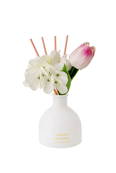 L&Wen ناشر روائح القصب، زيت عطري من الزهور الاصطناعية مع 4 أعواد قصب لديكور ا...