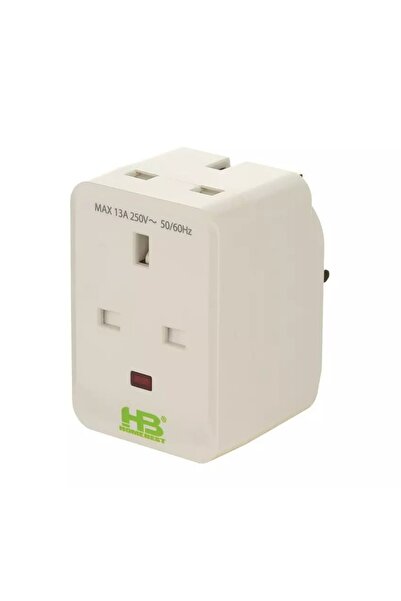 Home Best Power Adaptor Plug, 3 Neon Sockets, White
