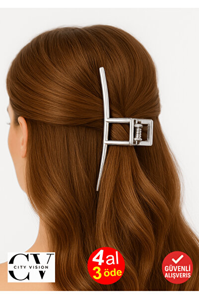 cityvision Agrafă de păr cu model de fundă de culoare argintie 11 cm – Design...