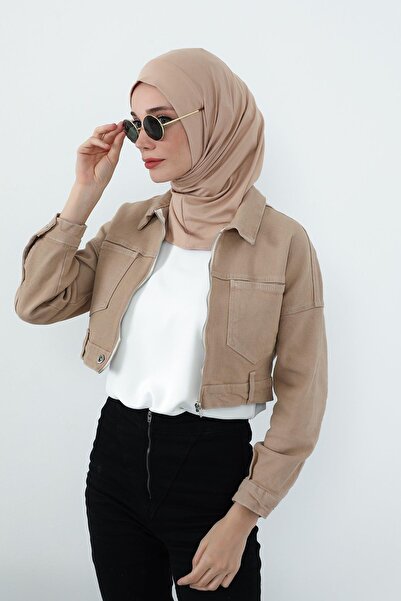 Aisha's Design Χτενισμένο βαμβακερό καπό με λειτουργία κάλυψης λαιμού και θύρα για ακουστικά, B-94, καφέ γαλακτώδης