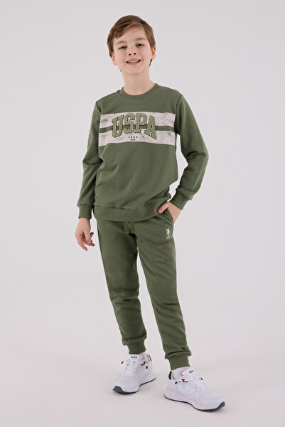 U.S. Polo Assn. U.S. Polo Assn. Boys Khaki Jumpsuit Set