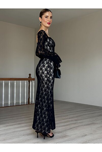 YK FASHION Tasarım Dantelli Elbise