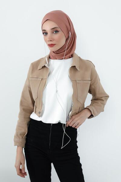 Aisha's Design Combed Cotton Bonnet with Neck Covering Feature and Headphone Opening, B-94, Cappuccino