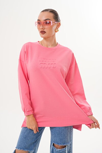 WestBound Somon Mi̇u Embossed Print Crew Neck Hijab Sweatshirt Tunic 712