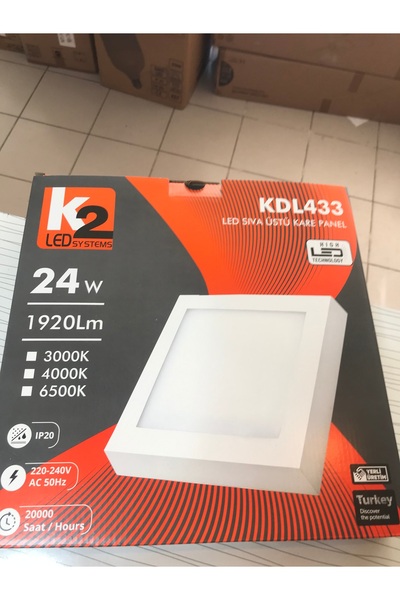 K2 24 W SIVA ÜSTÜ 30x30 BEYAZ IŞIK LED PANEL