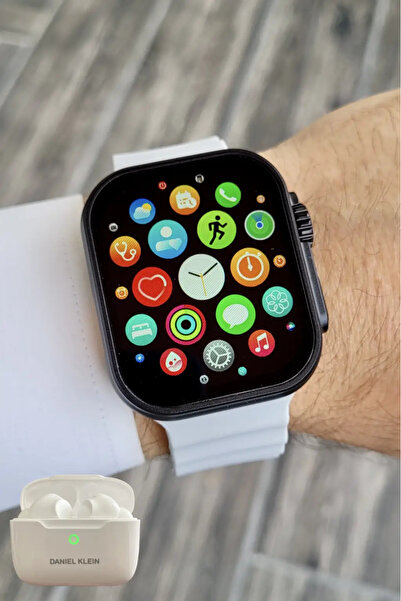Daniel Klein Android/ios Uyumlu Arama Özellikli Gri Renk Kordonlu Akıllı Kol Saati ve Bluetooth Kulaklık