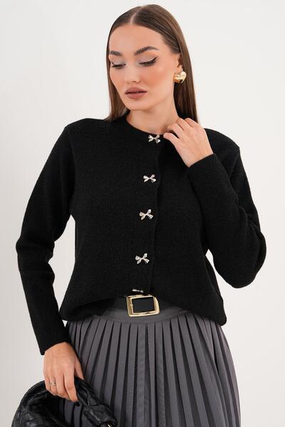 ŞİMAL Women's Bow Button Detailed Jacket 255091 -