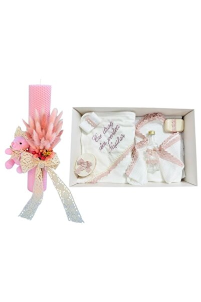 OEM Set personalizat pentru botez cu lumânare, 9 piese