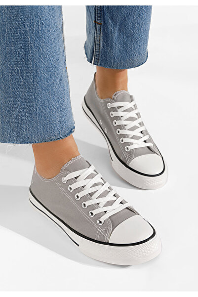 B T Shoes šedé dámské plátěné tenisky Cavala