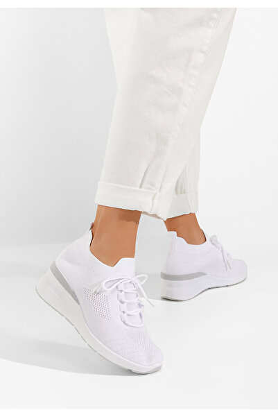 B T Shoes Sneakers cu platforma Boka V2 albi