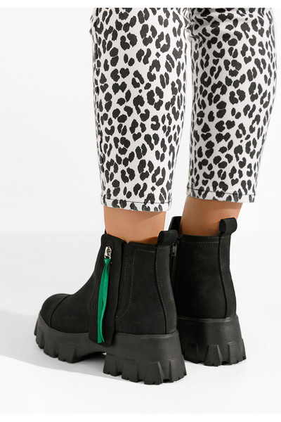 B T Shoes Women's black Endless V2 leather boots