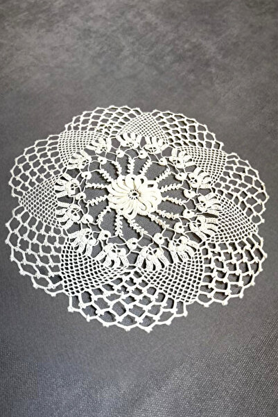 Uretti - Sariye 4648 7380 Handmade Crochet Knitted 12-Piece Lace Cover Set - 22 X 22 cm