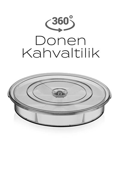 Kitchen Life Large Size 6 Compartment 360 Degree Rotating Breakfast Set - Round Breakfast Set with Detachable Bowl