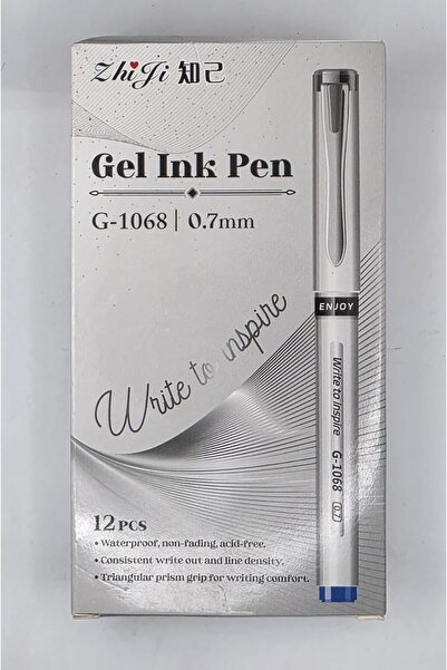 PHINDBOOKS Gel Ink Pen G-1068, 0.7mm Medium Point, Blue Ink, 12-Pack, Waterproof