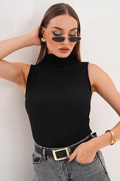 ŞİMAL Women's Half Fisherman Sleeveless Wrap Blouse 255273 -