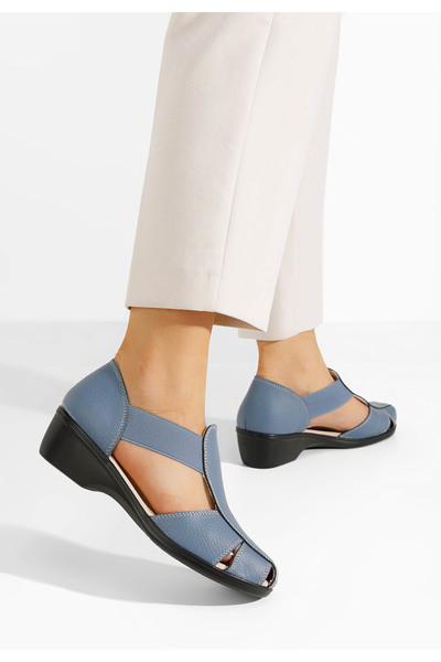 B T Shoes Sandale toc mic Melona V3 albastre