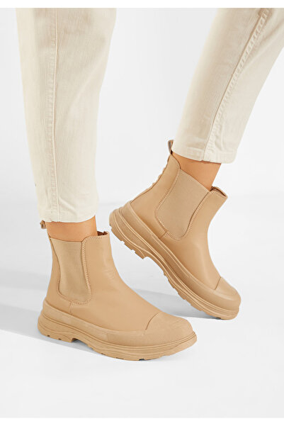 B T Shoes Γυναικεία μποτάκια Χακι Malgosia