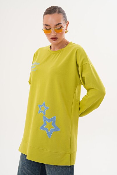 WestBound Γυναικείο φούτερ με λαιμόκοψη με σχέδιο Green Star 711