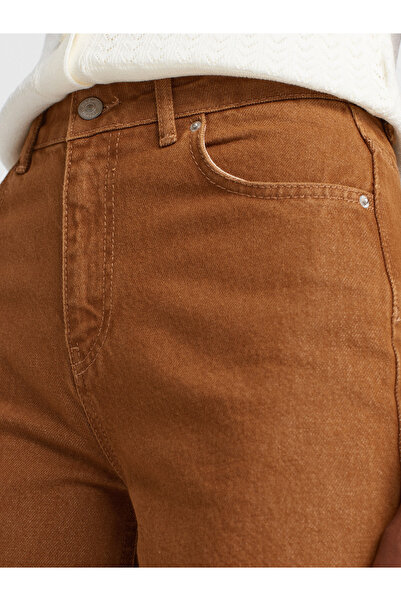 Dilvin 72033 Παντελόνι τζιν με φαρδιά εφαρμογή-μουστάρδα