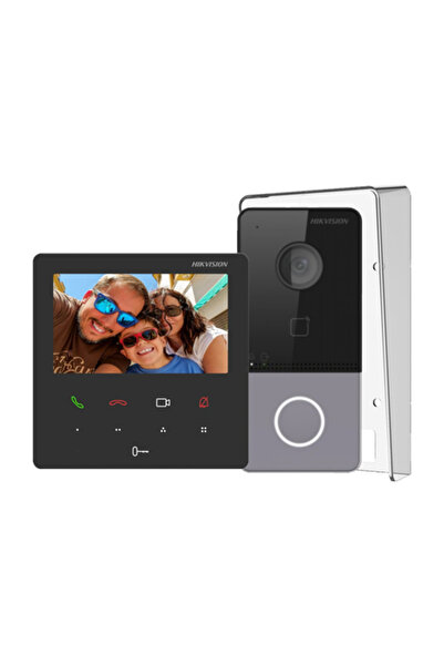 Hikvision KIT videointerfon pentru 1 familie, Wi-Fi 2.4Ghz, monitor 4.3 inch - DS-KIS606-P