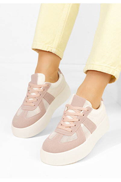 B T Shoes Ružové dámské tenisky na klínku Fyonna