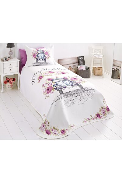 Modavoce Jakar Desenli Yastıklı Tek Kişilik Yatak Örtüsü