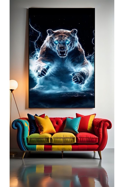 özkacar NEON LOOKING BEAR BEAR Home Wall Salon Salon de înfrumusețare Birou M...