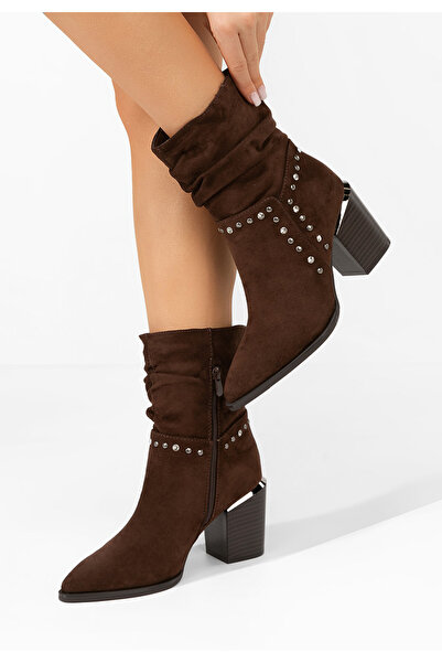 B T Shoes Hnedé kotníkové boty cowboy Madisine V2