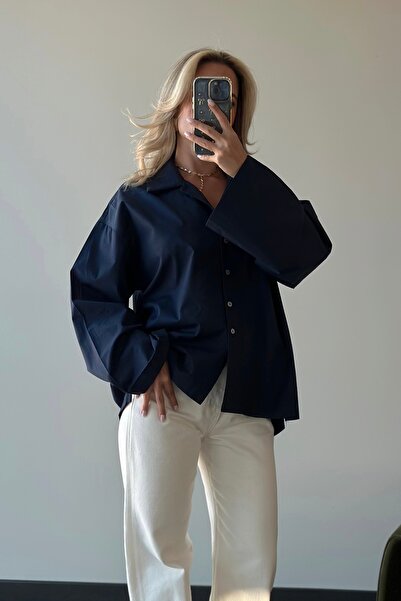 Laluvia Синя сорочка оверсайз - 4952