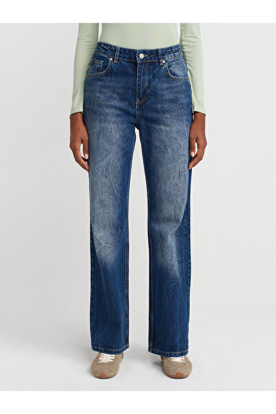 Dilvin 72041 Pantaloni din denim cu culoare deschisă - Tint