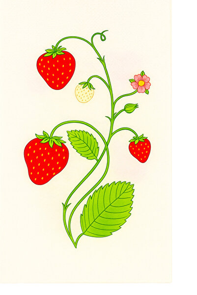 alenked مناديل كوكتيل بنمط الفراولة، عبوة من 16 قطعة