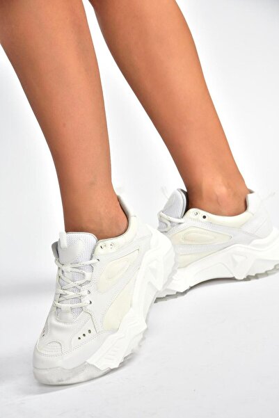 Fox Shoes V312611809 White Thick Soled Sports Shoes Sneakers