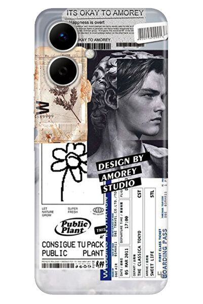 TECNO Spark Go 2 (KM4) Uyumlu Kılıf Renkli Silikon Baskılı TPU Amorey