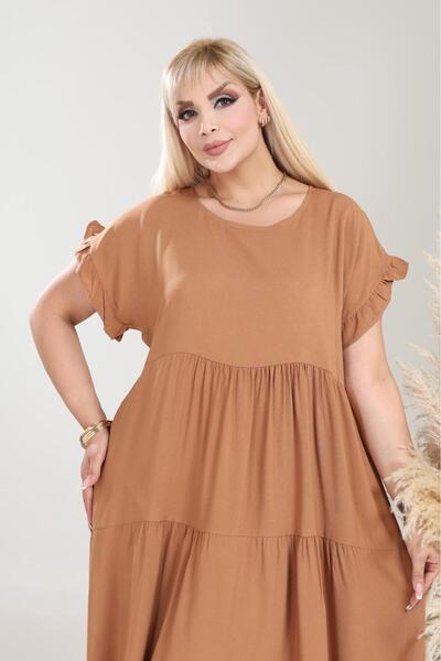 mervemoda Women's Large Size Sleeveless Summer Dress