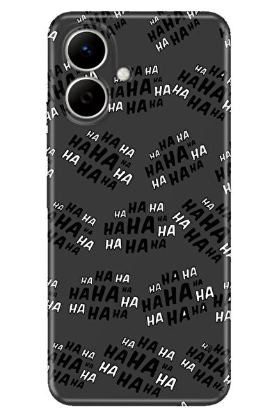 TECNO Spark Go 2 (KM4) Uyumlu Kılıf Dekoratif Silikon Baskılı Kapak Hahaha