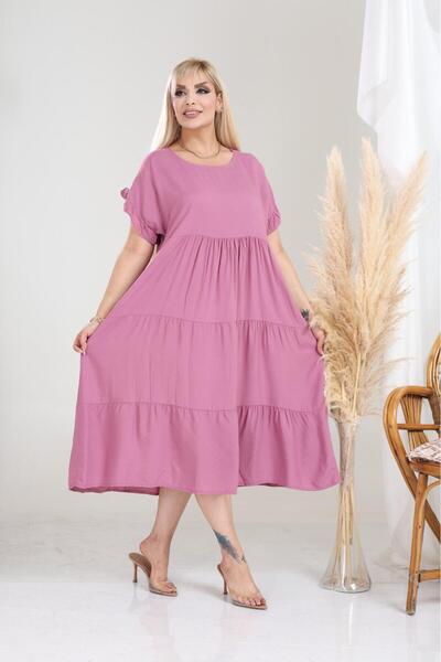 mervemoda Women's Large Size Sleeveless Summer Dress