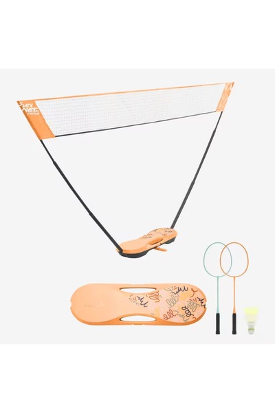 Decathlon Мрежа за бадминтон - 3 метра - оранжева - Fun Set